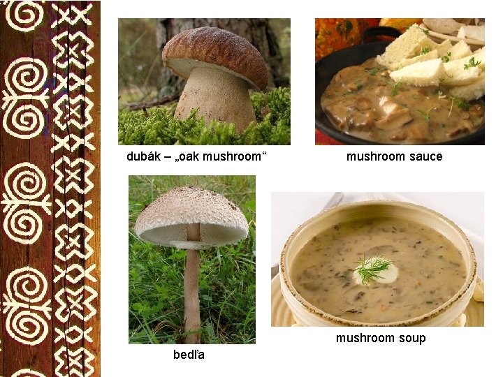 dubák – „oak mushroom“ mushroom sauce mushroom soup bedľa 