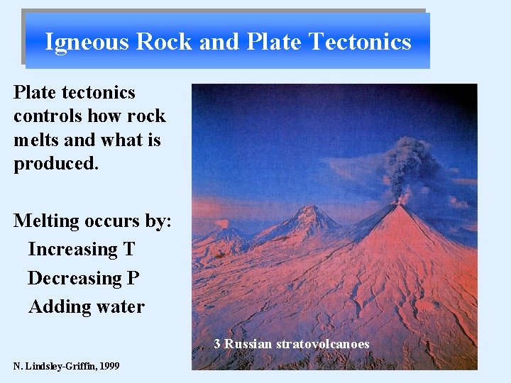Igneous Rock and Plate Tectonics Plate tectonics controls how rock melts and what is