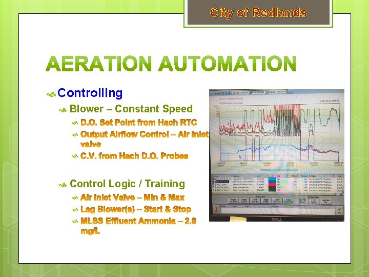 City of Redlands Controlling Blower – Constant Speed Control Logic / Training 