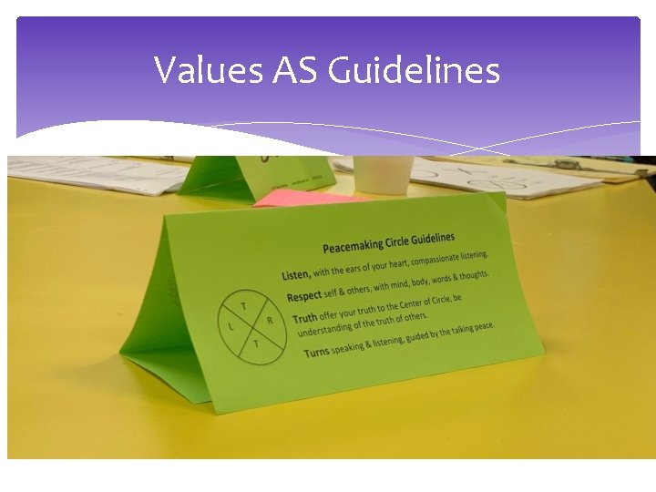 Values AS Guidelines Values AS Guidelines