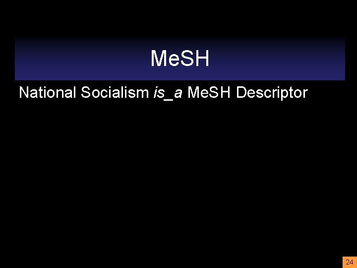 Me. SH National Socialism is_a Me. SH Descriptor 24 