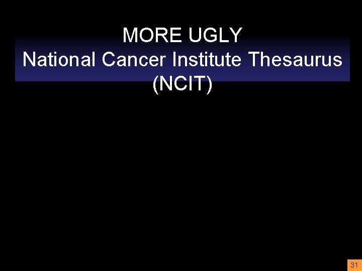 MORE UGLY National Cancer Institute Thesaurus (NCIT) 31 