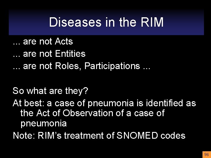Diseases in the RIM. . . are not Acts. . . are not Entities.