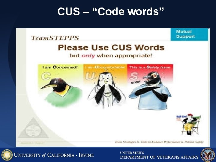 CUS – “Code words” CUS – “Code words”