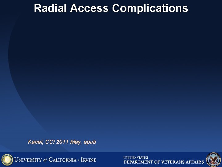 Radial Access Complications Kanei, CCI 2011 May, epub 