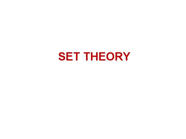 SET THEORY 