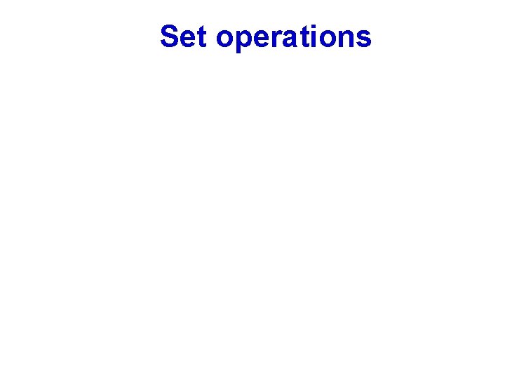 Set operations 