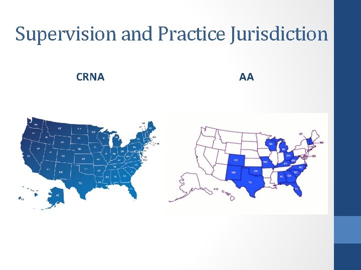 Supervision and Practice Jurisdiction CRNA AA 