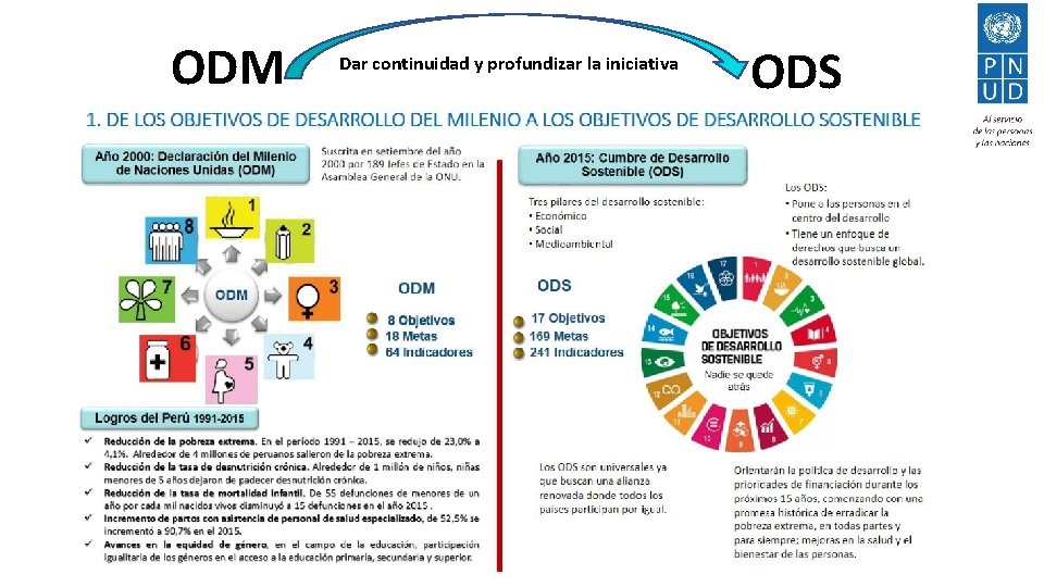 ODM Dar continuidad y profundizar la iniciativa ODS 