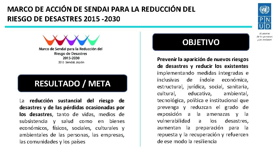 MARCO DE ACCIÓN DE SENDAI PARA LA REDUCCIÓN DEL RIESGO DE DESASTRES 2015 -2030