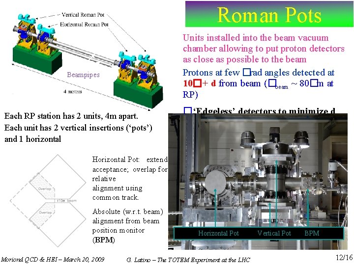 Roman Pots Units installed into the beam vacuum chamber allowing to put proton detectors