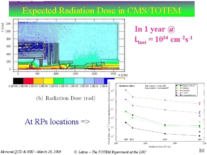 Expected Radiation Dose in CMS/TOTEM In 1 year @ Linst = 1034 cm-2 s-1