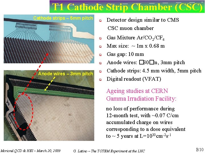 T 1 Cathode Strip Chamber (CSC) Cathode strips – 5 mm pitch Anode wires