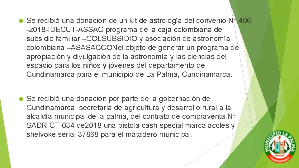 Se recibió una donación de un kit de astrología del convenio N°. 406 Se recibió una donación de un kit de astrología del convenio N°. 406