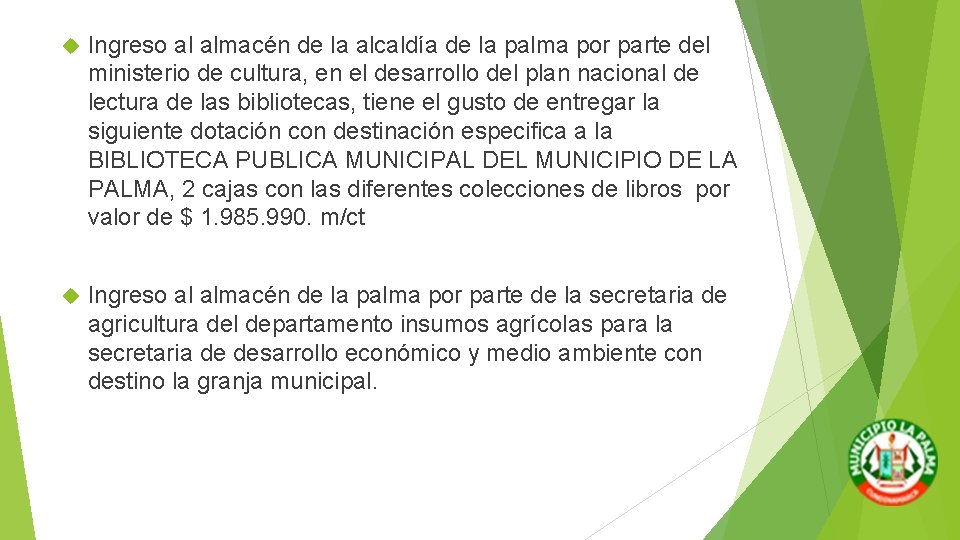 Ingreso al almacén de la alcaldía de la palma por parte del ministerio Ingreso al almacén de la alcaldía de la palma por parte del ministerio