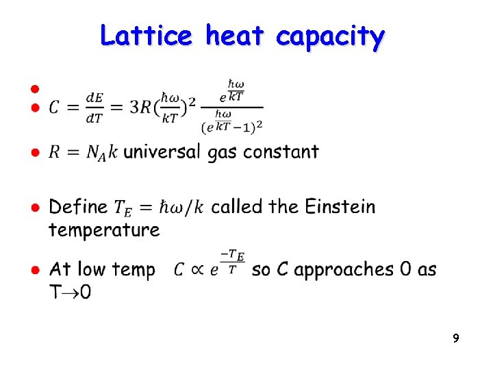 Lattice heat capacity l 9 