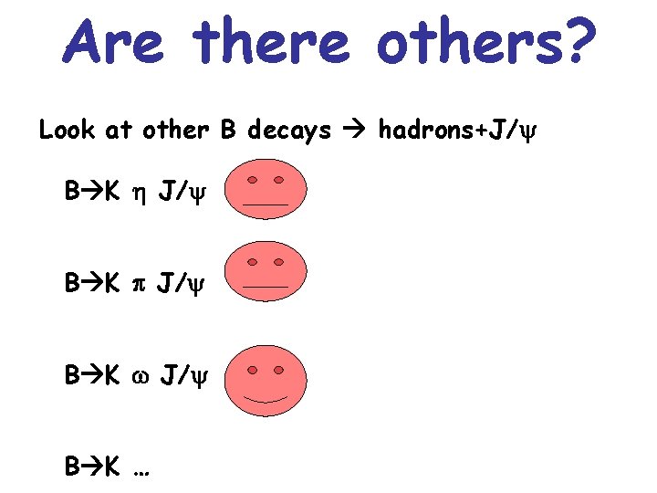 Are there others? Look at other B decays hadrons+J/y B K h J/y B