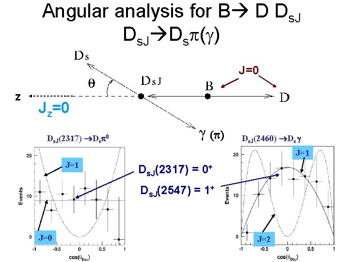 Angular analysis for B D Ds. J Dsp(g) J=0 z Jz=0 Ds. J(2317) Ds