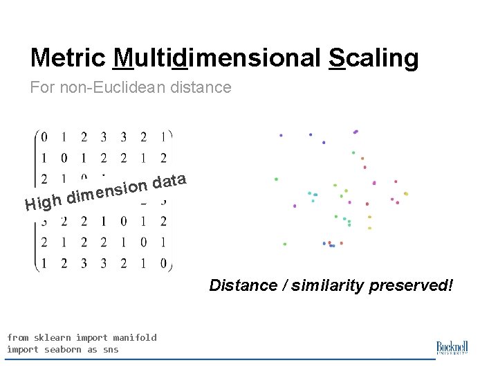 Metric Multidimensional Scaling For non-Euclidean distance at d n o i s men i Metric Multidimensional Scaling For non-Euclidean distance at d n o i s men i