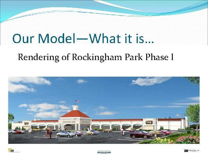 Our Model—What it is… Rendering of Rockingham Park Phase I 21 