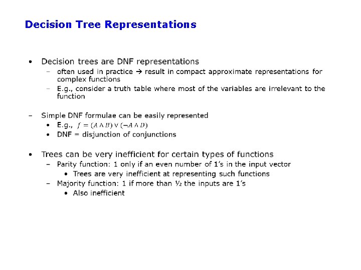 Decision Tree Representations 