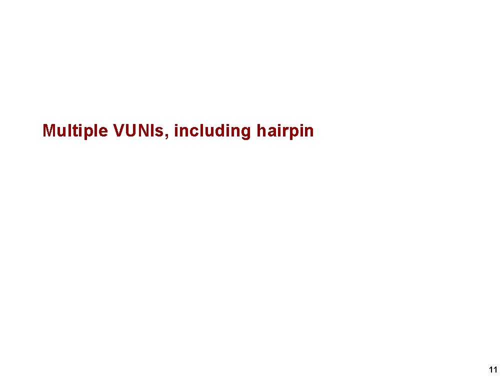 Multiple VUNIs, including hairpin 11 Multiple VUNIs, including hairpin 11