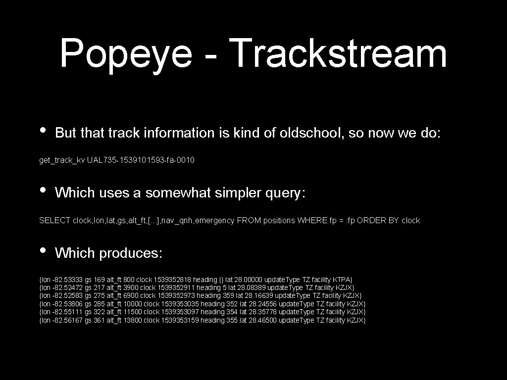 Popeye - Trackstream • But that track information is kind of oldschool, so now