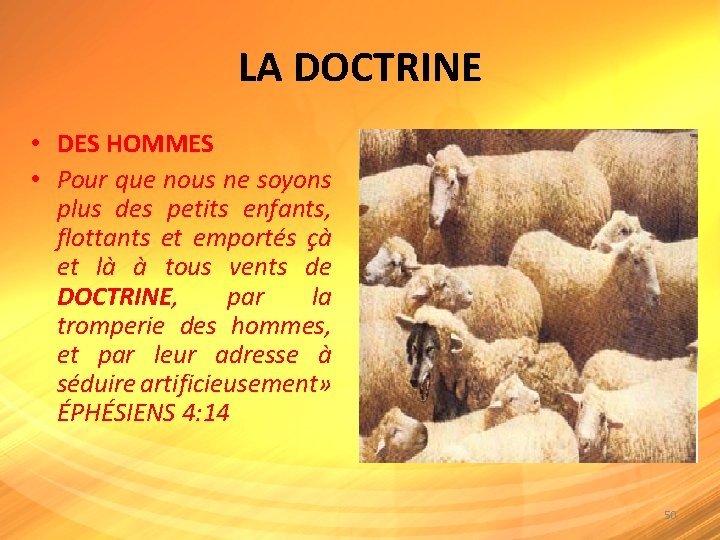 LA DOCTRINE • DES HOMMES • Pour que nous ne soyons plus des petits