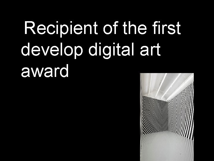 Recipient of the first develop digital art award 
