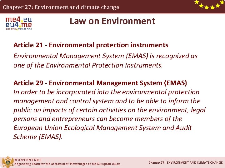 Chapter 27: Environment and climate change Law on Environment Article 21 - Environmental protection