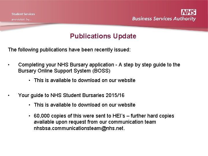 NHS Student Bursaries ARC SAM 23 