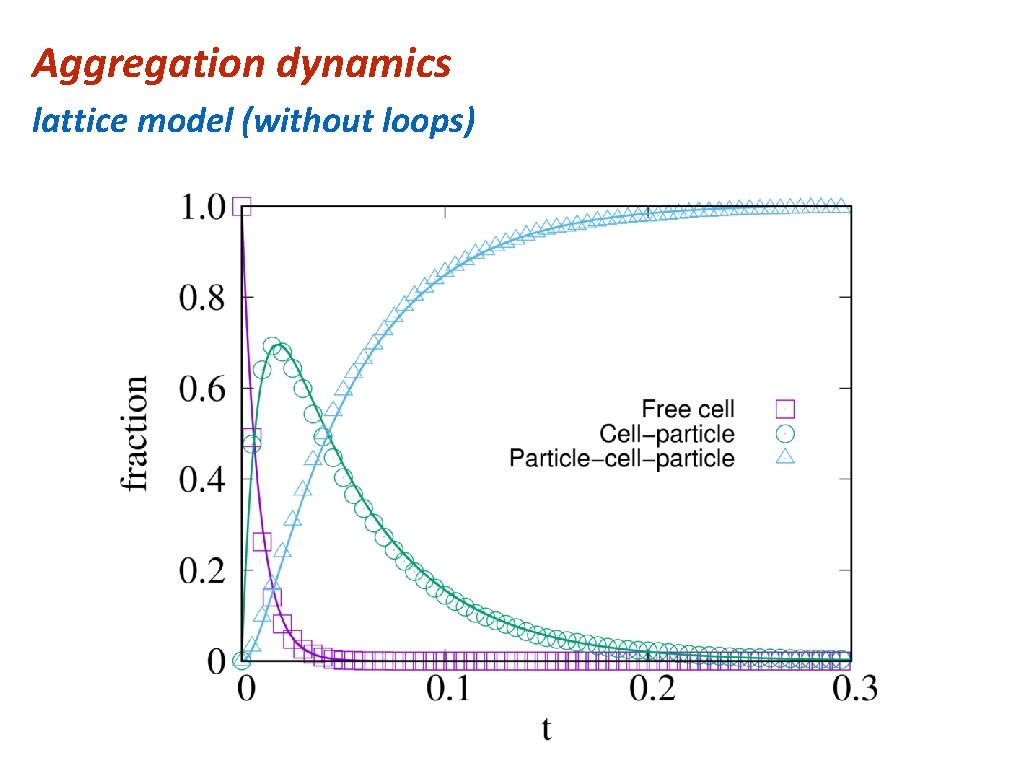 Aggregation dynamics lattice model (without loops) 