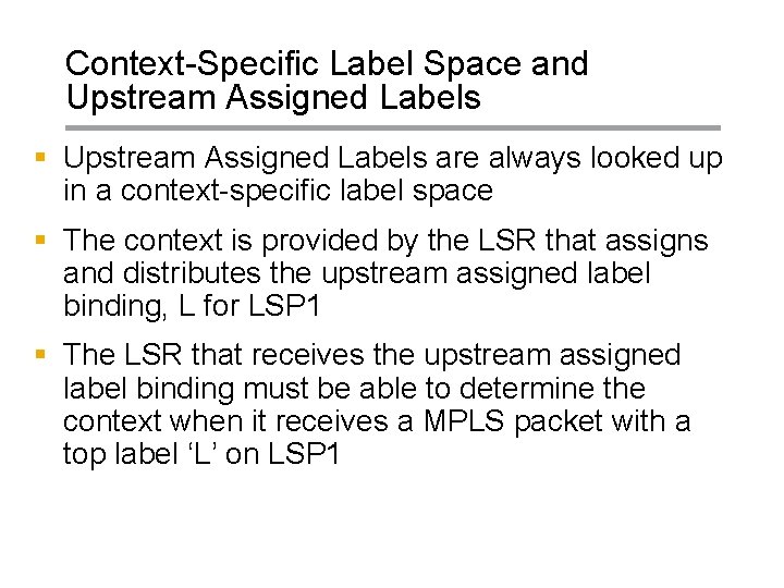 Context-Specific Label Space and Upstream Assigned Labels § Upstream Assigned Labels are always looked