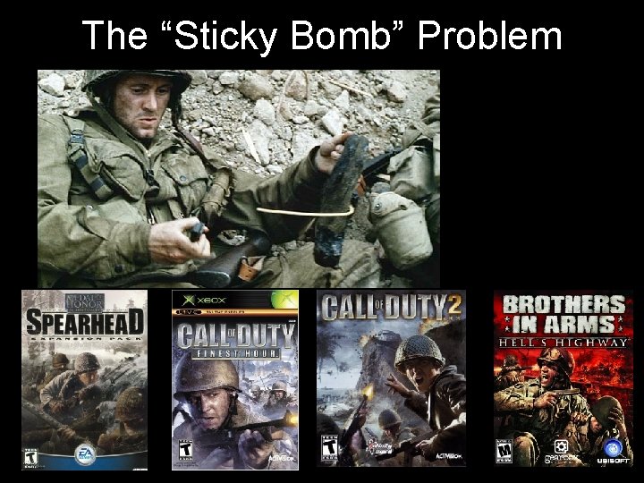 The “Sticky Bomb” Problem The “Sticky Bomb” Problem