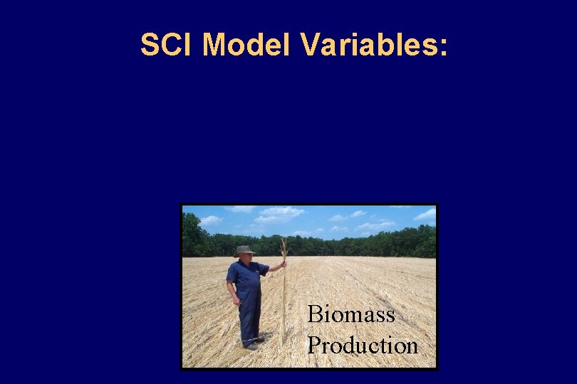 SCI Model Variables: Erosion Field Operations Biomass Production 