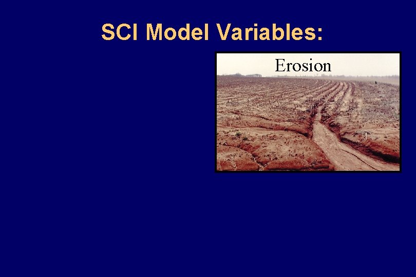 SCI Model Variables: Erosion Field Operations Biomass Production 
