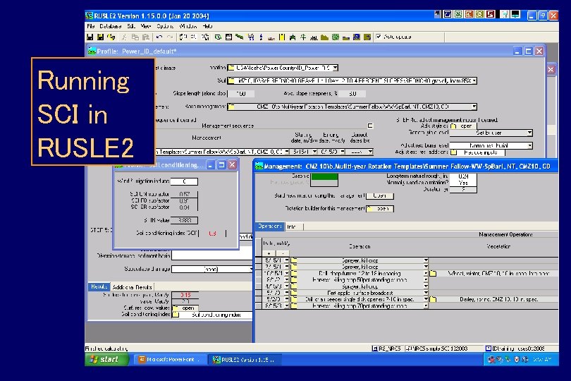 Running SCI in RUSLE 2 