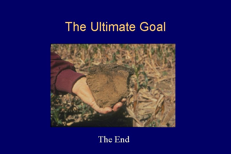The Ultimate Goal The End 