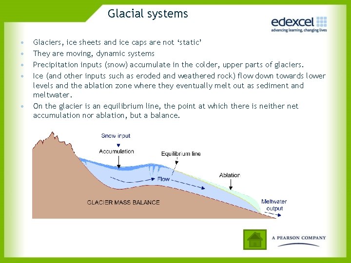 Glacial systems • • • Glaciers, ice sheets and ice caps are not ‘static’