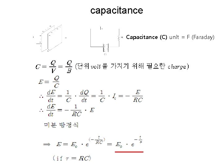 capacitance Capacitance (C) unit = F (Faraday) 