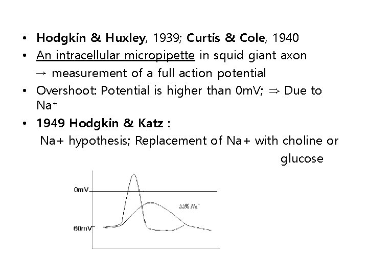  • Hodgkin & Huxley, 1939; Curtis & Cole, 1940 • An intracellular micropipette