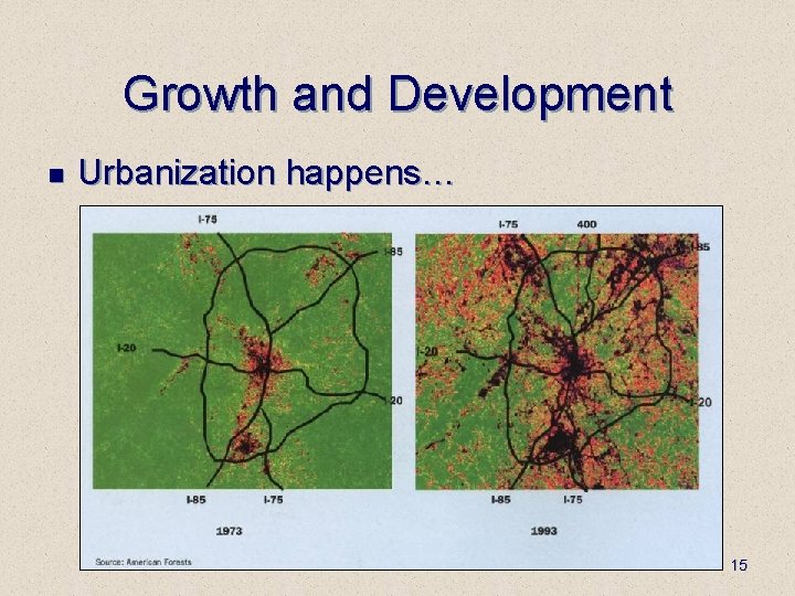 Growth and Development n Urbanization happens… 15 
