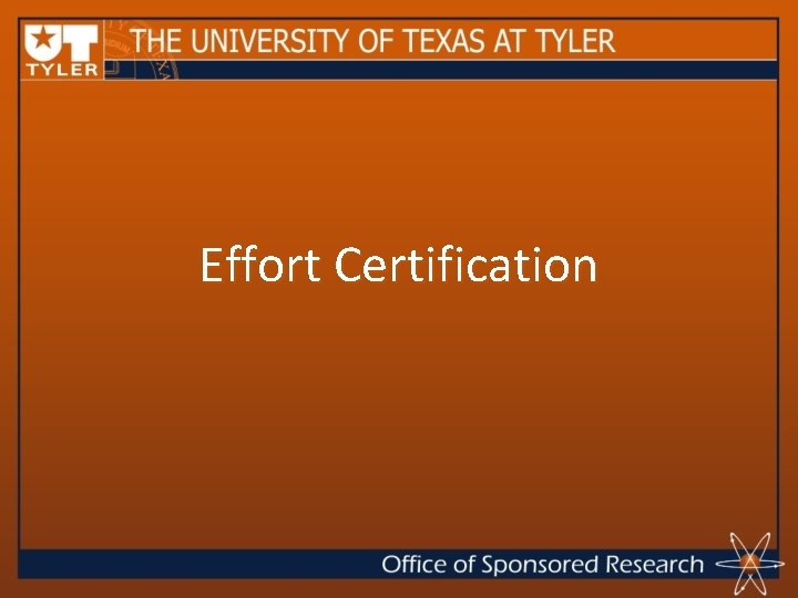 Effort Certification 