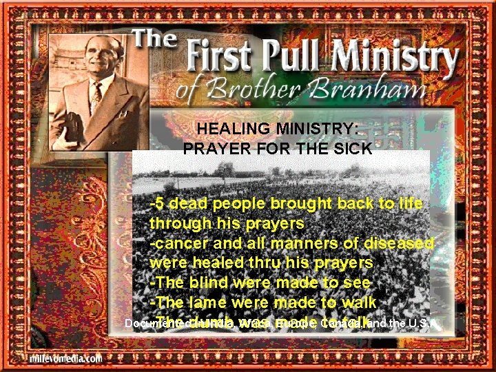  HEALING MINISTRY: PRAYER FOR THE SICK -5 dead people brought back to life