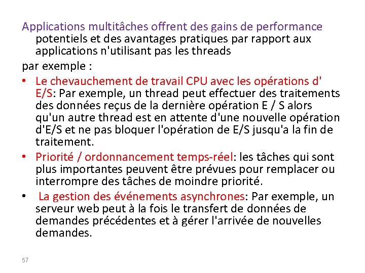 Applications multitâches offrent des gains de performance potentiels et des avantages pratiques par rapport