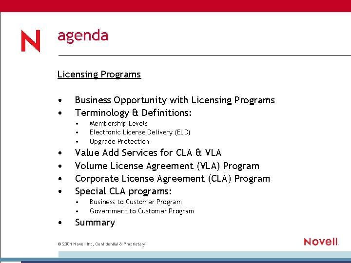 agenda Licensing Programs • • Business Opportunity with Licensing Programs Terminology & Definitions: •