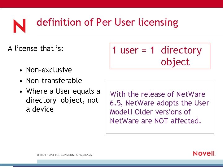 definition of Per User licensing A license that is: • Non-exclusive • Non-transferable •