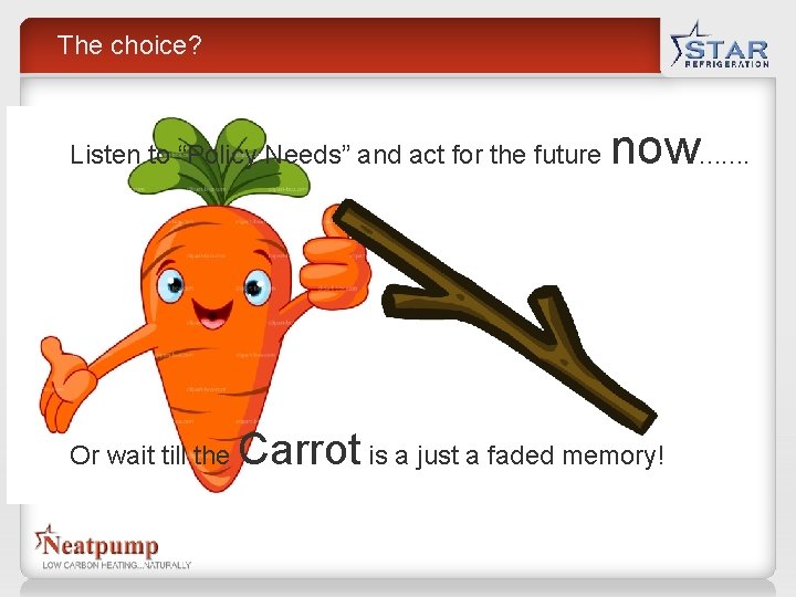 The choice? Listen to “Policy Needs” and act for the future Or wait till The choice? Listen to “Policy Needs” and act for the future Or wait till