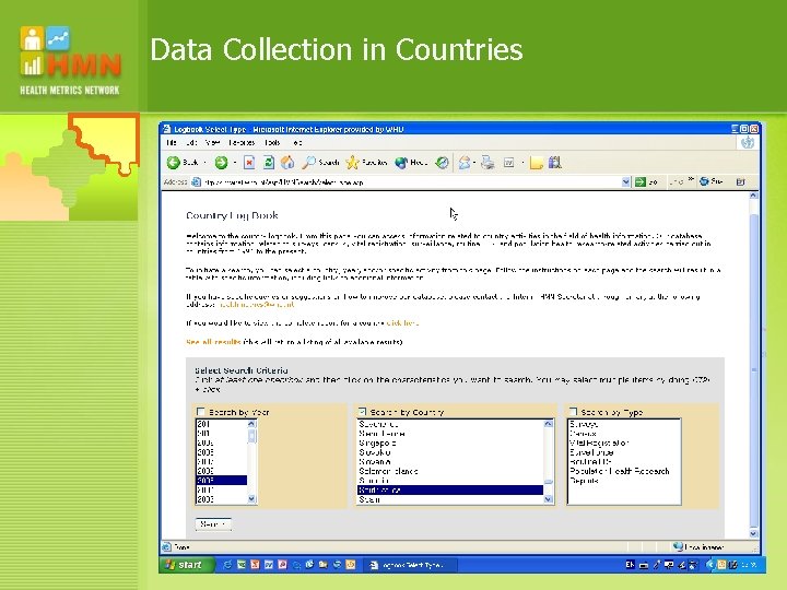 Data Collection in Countries 