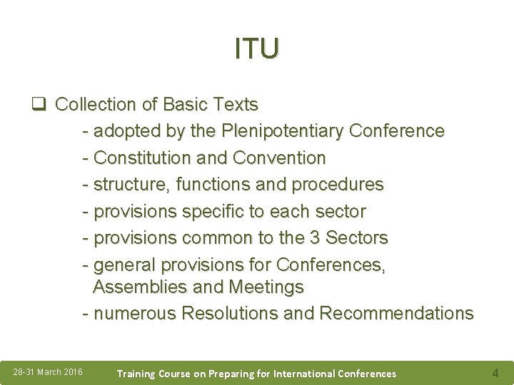 ITU q Collection of Basic Texts - adopted by the Plenipotentiary Conference - Constitution